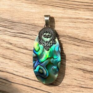 Abalone Sterling Silver Pendant Necklace 925